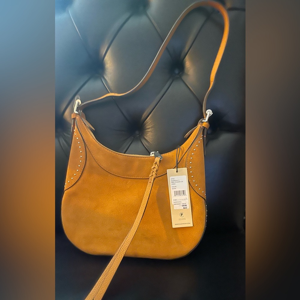 Rebecca Minkoff Pippa Studded Small Hobo Bag.  Color is Glow. NWT - Picture 5 of 7